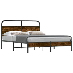 Vidaxl Posteljni okvir brez vzmetnice 150x200 cm dim. hrast inž. les