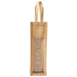 VREĆICE ZA VINO JUTA 10.5X35.5X10CM MAKITO 3480 S PROZORČIĆEM