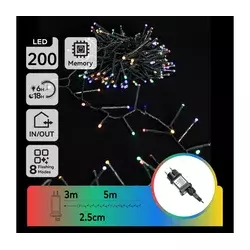 Aigostar - LED spoljni lanac 200xLED/8 funkcija 8m IP44 višebojni