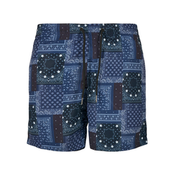 Patterned swimsuit shorts with navy scarf aop