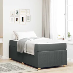 Konstrukcija postelje Temno siva 100 x 200 cm blago