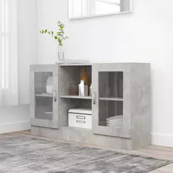 Vitrina siva boja betona 120 x 30,5 x 70 cm konstruirano drvo