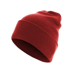 Basic Flap Long Version Beanie Red