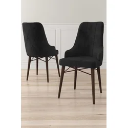 Hanah Home Set stolica Neta, 46x95x42 cm, 4 komada, Braon-crne