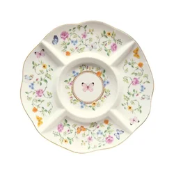 Platter for serving appetizers, 5 compartments, porcelain, 25.5 cm, D