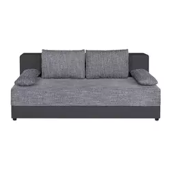 P & B ZOFA S POSTELJNO FUNKCIJO, siva tekstil, leseni material