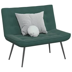 Klupa tamnozelena 110x74x84 cm baršun