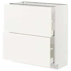 METOD / MAXIMERA Podni element,2 fioke, bela/Vallstena bela, 80x37 cm