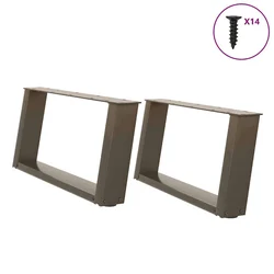 Noge za klub stolić U-oblik 2 kom Prirodni čelik 70 x (30-31) cm Čelik