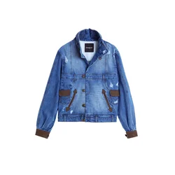 Desigual Prehodna jakna moder denim/rjava