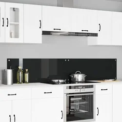 Kuhinjski zid 2 pcs Crna 110 x 40 cm Staklo otporno na udarce