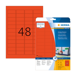 Herma etikete 45,7X21,2 zaobljene ivice A4/48 1/20 crvena ( 02H4367 )