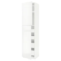 METOD / MAXIMERA Vis.el. s 2 vrata/4 fioke, bela/Ringhult bela, 60x60x240 cm