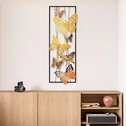 Wallity Zidna dekoracija Kelebek 2, 32 x 90 x 4 cm, Zlatne boje