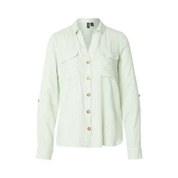 VERO MODA Bluza VMBUMPY svetlo zelena/bela