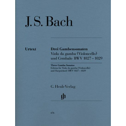 BACH J.S.:THREE GAMBA SONATAS BWV 1027-1029 FOR CELLO AND PIANO