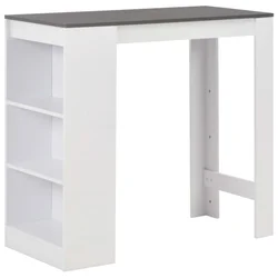 Vidaxl Barska miza s polico 110x50x103 cm bela