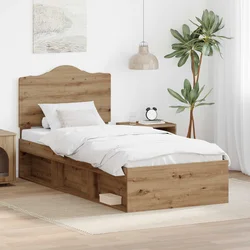 Vidaxl Konstrukcija postelje Oreh 100 x 200 cm Masivno borovo les