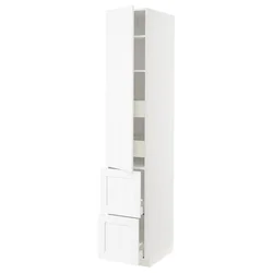 METOD / MAXIMERA Vis.el. s polic/4fiok/vrat/2front, bela Enköping/bela im. drveta, 40x60x220 cm