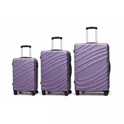 Set kofera 3u1 u lavanda boji - talasasti reljefni dezen