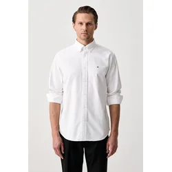 Tommy Hilfiger Srajca Solid Heritage MW0MW35774 Bela Regular Fit