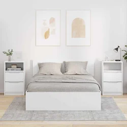 Noćni ormarići 2 pcs Bijelo 40 x 30 x 467 cm Konstruirano drvo