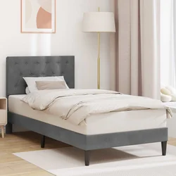 Krevetna konstrukcija s uzglavljem Tamnosiva 80 x 200 cm Baršun
