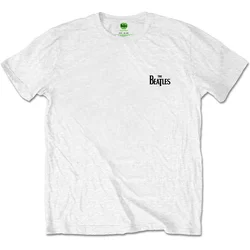 The Beatles Unisex majica Drop T Logo White (Back Print/Retail Pack) S