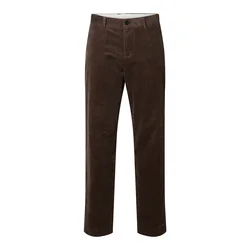 SELECTED Hlače SLM196-STRAIGHT LUKE temno rjava