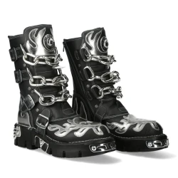 Čevlji NEW ROCK - CRUST NEGRO, ESPEJO PLATA, ESPEJO - M.727-S6