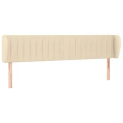 Vidaxl Vzglavje z ušesi krem 203x23x78/88 cm blago