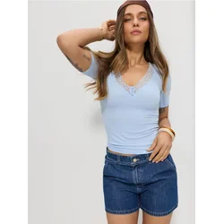 Sinsay - High waist mom kratke pantalone od teksasa - plavi džins