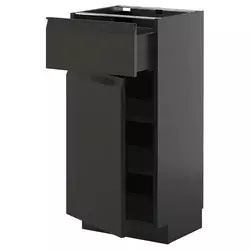 METOD / KNIVSHULT Podni element s fiokom/vratima, Crnosiva/Upplöv boja antracita, mat, 40x37 cm