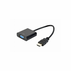 GEMBIRD HDMI to VGA adapter, HD15, M/F, 15cm, crni (A-HDMI-VGA-04)