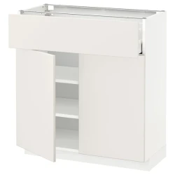 METOD / MAXIMERA Podni element s fiokom/2 vrata, bela/Veddinge bela, 80x37 cm