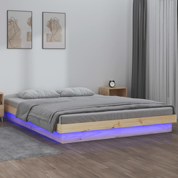 vidaXL LED posteljni okvir 120x200 cm trden les