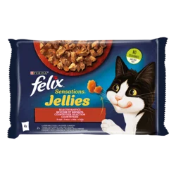 FELIX Žele za mačke sa govedinom i piletinom Sensation 85g 4/1