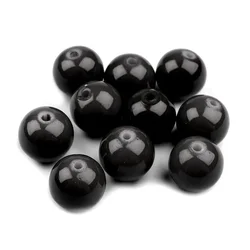 Steklene voščene kroglice O8 mm - črne (500 g)