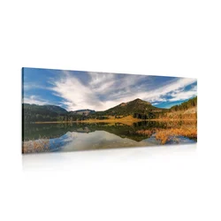 Slika jezero pod hribi - 100x50