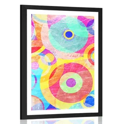 Plakat s paspartujem grunge krogi - 30x45 no frame