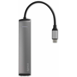 EPICO USB Type-C hub slim (4K HDMI & Ethernet) 9915112100017, sivi, crni kabel