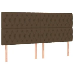 Vidaxl Vzglavje postelje temno rjavo 200x7x118/128 cm blago