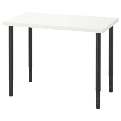 LINNMON / OLOV Radni sto, bela/crna, 100x60 cm