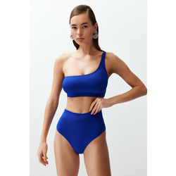 Trendyol Saxe Blue One-Shoulder High Waist Regular Bikini Set