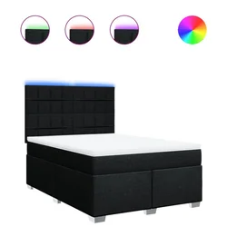 Vidaxl Box spring postelja z vzmetnico črna 140x200 cm blago