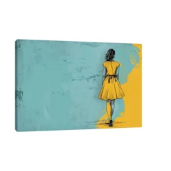 Canvas Slika na platnu Žuta haljina, Bez rama, 60x40cm