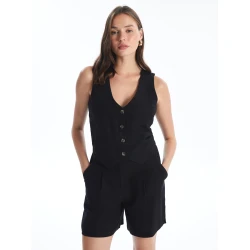 LC Waikiki Ženski elegantni prsluk S4IT71Z8-E0N, Crni