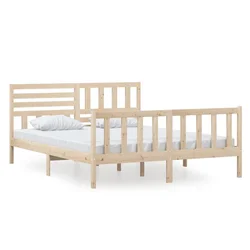 Vidaxl Posteljni okvir iz trdnega lesa 160x200 cm