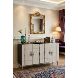 Hanah Home komoda Ilay 120, 120 cm, antracit / travertin / srebrna