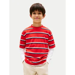 Tommy Hilfiger Majica Essential Flag KB0KB09646 Rdeča Regular Fit